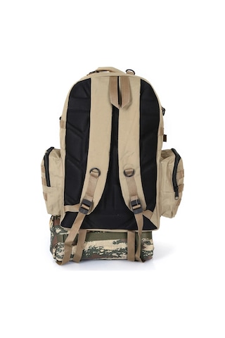 Bej Outdoor Taktik Sırt Çantası 75 L - Cepli Büyük Çanta Bej
