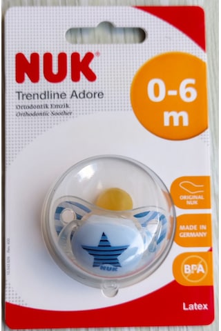 Nuk Trendline Adore Halkalı Ortodontik Kauçuk Emzik 0-6 Ay İkili / Mavi Açık Mavi
