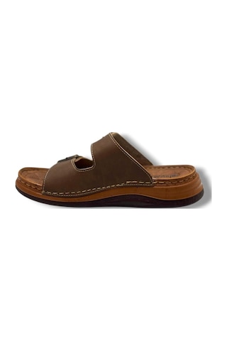 Oscar 5045-26 Cilt Çift Bant Ultra Soft Anatomik Erkek Terlik Taba