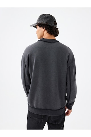Oversize Fit Erkek Sweatshirt Antrasit