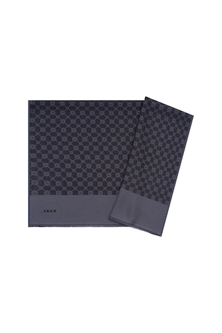 Aker Elegance Monogram Şal Füme Aker Elegance Monogram Şal Füme