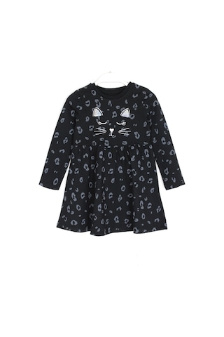 Kız Çocuk Payetli Elbise 4 - 9 Yaş Siyah Renk