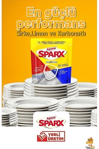 Asperox Sparx Bulaşık Makinesi Kapsülü 30'lu X 2 Paket 60 Yıkama