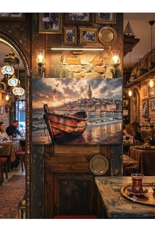 Tablo 60x90 Cm Büyük Boy Kafe Ve Salon Hediyelik Duvar Aksesuarı Sandal Siyah