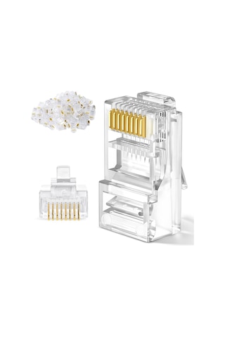 100 Adet Rj45 Cat 5 Konnektör 8p8c Ethernet Jakı Rj45 Cat5 Konnek