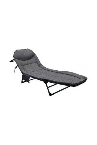 Kampet 5 Kademe Ayarlanabilir Kamp Yatağı Şezlong Kamp Sandalyesi - Gri