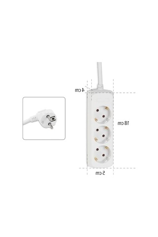 3 Metre Uzatma Kablosu, 3 Lü Topraklı Priz 0
