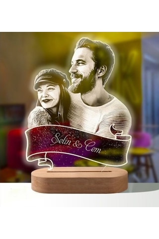 Fastbuy De Beers Kişiselleştirilmiş 3d Fotoğraf Lambası, Özel Fotoğraf/metin Özelleştirilmiş, Sevgililer/güzeliler/evlilik Yı Bej