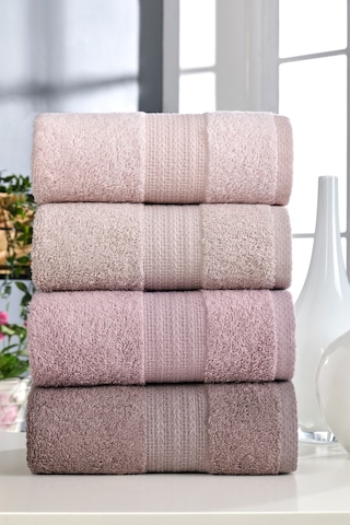 Eponj Home 4lü Havlu Seti Rainbow Pudra 50x85cm Pudra