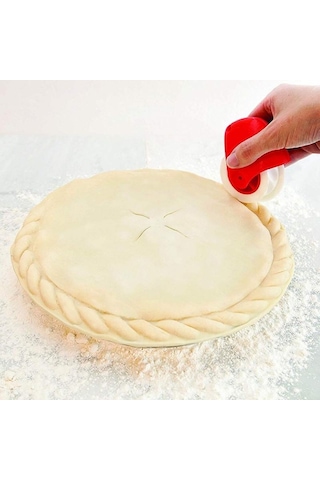 Kırmızı Pasta Pasta Dekorasyon Kesici Plastik Tekerlek Silindiri Erişte Pasta Kafes Kesici Pişirme Aracı Diğer