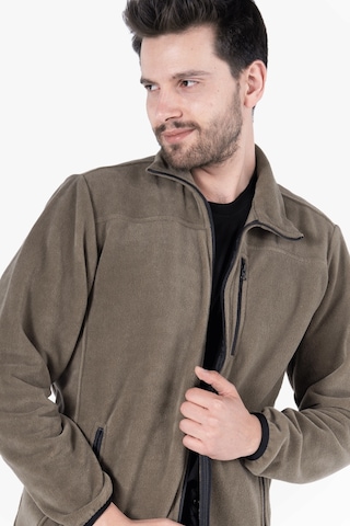 Polar Ceket Tam Fermuarlı 3 Cepli Haki