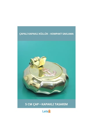 Dayanıklı Pirinç Çapalı Kapaklı Küllük 5 Cm