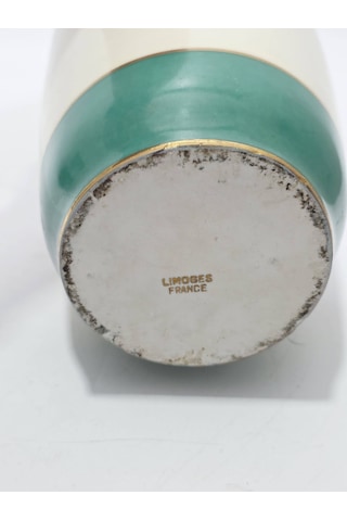 Limoges Çiçek Desenli Porselen Vazo 31cm Çok Renkli
