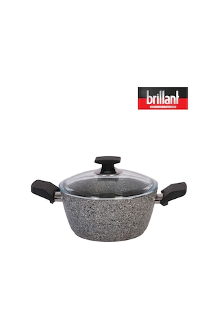 Brillant Lüks Granit Derin Tencere 22 Cm Yanmaz Yapışmaz Tencere