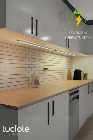 Mutfak Tezgah Altı Led Işık Bar Aç Kapa Günışığı Yapışkanlı 1 Metre - Lambader Gun6