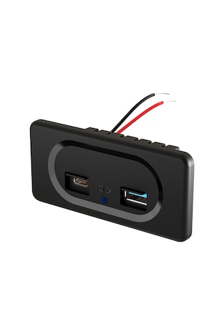 Springsun Oto Karavan Gemi Atv Uyumlu 36w Pd+qc 3.0 Çift Portlu Hızlı Şarj Aleti, Siyah Abs Kasa, Suya Dayanıklı, 20 Dakikada Kurulum