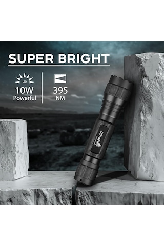 Ultrafire 501uv-395 Pro 395-405 Nm Uv 10 W Güçlü Ultraviyole Lamba Bataryalı