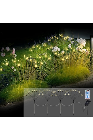 Yunboo Güneş Enerjili 8 Ayağlı Atkı Işığı - 2 Adet, Islak Beyaz Işık, 8-12 Saat Çalışma Süresi, Toplam Yükseklik 37cm, Abs Malzeme