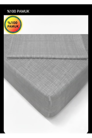% 100 Pamuk Ranforce Terletmez Lastikli Çarşaf Takımı Gri Ve Pudra Renk 120 X 200 160 X 200 Çarşaf + Yastık Kılıfı Gri