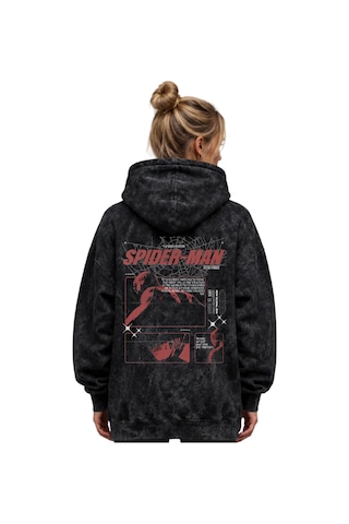 Sevbano Spider-man Örümcek Adam Film Kahramanı Baskılı Unisex Oversize Pr Siyah