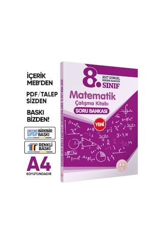 2027 8.Sınıf LGS MEB 3lü SET( Matematik-Fen-Türkçe) Soru Bankası Seti Renkli Baskı A4 BASKI ÜCRETİ