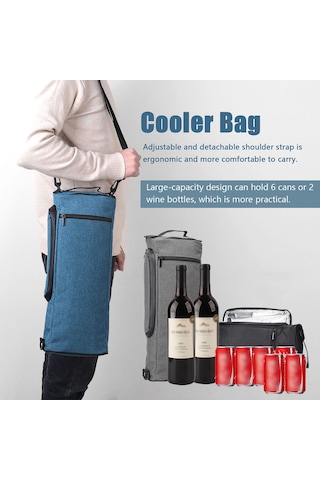 Vkemall Golf İçin Taşınabilir Soğutucu Çanta, Isı Ve Soğuk Tutucu, Piknik Kamp Yeme İçeği Saklama Torbası Gri Gri