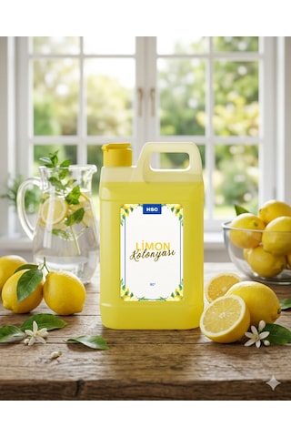 1 Litre Limon Kolonyası 80 Ferahlatıcı Doğal Limon Kokulu Kolonya 1000 Ml