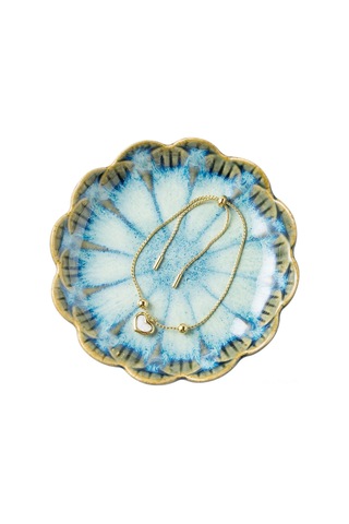 Tenfowee Mavi Seramik Gömlek Tabağı - Yüzük Tutucu, Küçük Eşya Saklama, Anahtar Kasesi, Dekoratif Mutfak Aleti