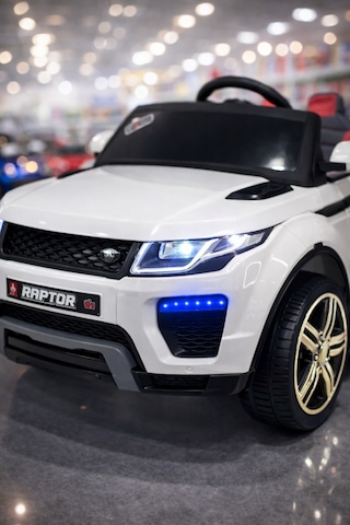 Bebemango Raptor Gt 12v Uzaktan Kumandalı Akülü Çocuk Arabası Çift Motorlu Led Farlı Beyaz