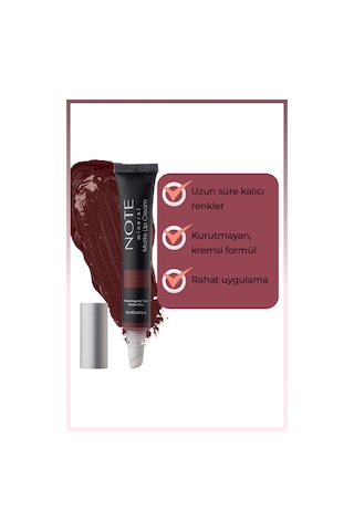Note Cosmetique Mineral Matte Lip Cream Yarı Mat Bitişli Likit Ruj 07 Brownight - Bordo