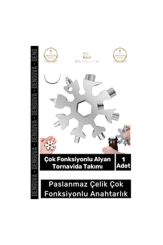 Anahtarlık Paslanmaz Çelik Alyan Tornavida Takımı Çok Fonksiyonlu Konserve Açacağı