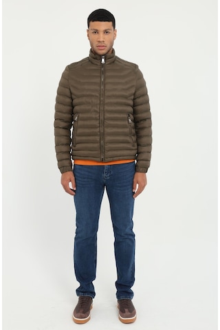 Dufy Haki Kapitone Slim Fit Erkek Mont-25285 Haki
