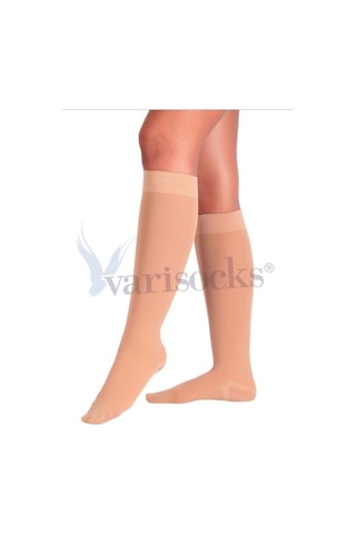Orta Basınç Ccl2 Diz Altı Burnu Kapalı Varis Çorabı Diz Altı Çorap