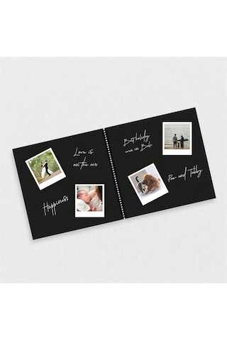 Mutlu Anlar Kız Bebek Baskılı El Yapımı Fotoğraf Anı Defteri-2723 - Çok Renkli