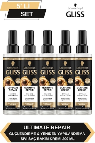 Gliss Ultimate Repair Sıvı Saç Kremi 200ml X 5'li Set set-hnkl-5122-6025