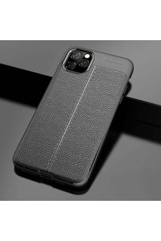 Apple Uyumlu  iPhone 11 Pro Max Kılıf Zore Niss Deri Desenli Silikon