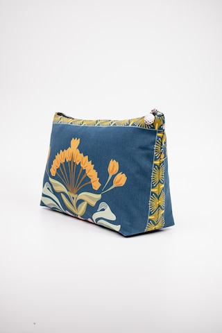 Fabric Craft Bag Portföy Çanta Fermuarlı Clutch Lacivert - Sarı