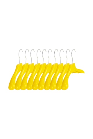Çocuk SARI Elbise Mont Askısı 10 Adet Paketli 30 Cm Çocuk Askı Sarı