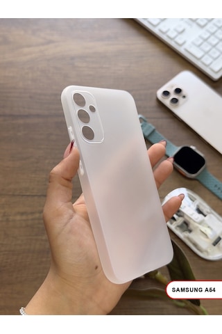 Samsung Galaxy A54 Uyumlu Süper İnce Mat Ultra Thin Silikon Kılıf Beyaz
