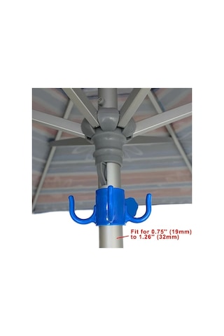 Willowhaven 4 Adet Mavi Çok Amaçlı Plaj Şemsiyesi Kancası - Ayarlanabilir 4 Pençe Askı