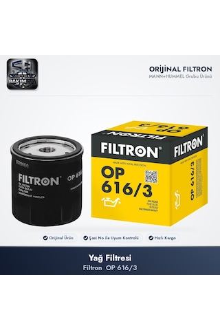 Filtron Op616/3 Yağ Filtresi - Golf 7-8 / Passat B8 / Polo 5-6 1.0-1.5 Tsı / 1.0 Mpı