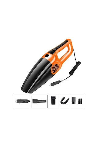 Tongxida Yüksek Güçlü Araç Süpürgesi - 120w - Ev Ve Araba Kullanımı - Kuru Ve Islak - Kablolı - Turuncu