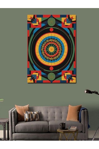 Kanvas Tablo Dönen Mandala Deseni 70cmx100cm