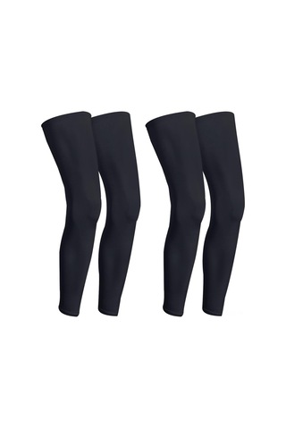 Moveevo Kışın Buz Ipi Güneşten Koruyucu Bacak Kılıfı Bisiklet Spor Jogging Ayaklık Erkek Kadın Siyah 2 Çift Siyah