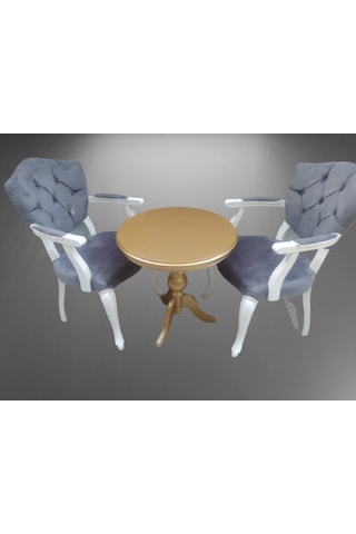 Bengimobilya Fiskos-Berjer Sandalye Kelebek Model Parlak Beyaz-Ceviz Babyface (495737540) Altın