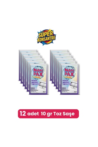 Bulaşık Makinesi Temizleyici Toz Bakım Saşesi 12 Adet X 10gr