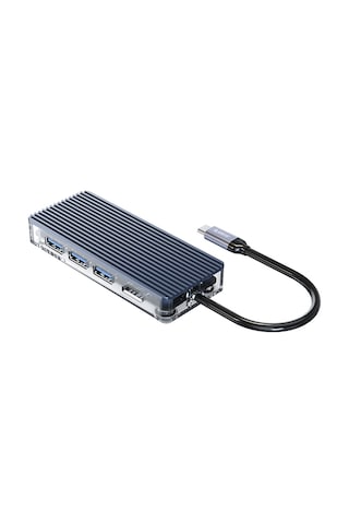 Orico WB-7P 7 Portlu USB 3.0 100 W HDMI TF/SD Kart Okuyucu Çoklayıcı HUB Gri
