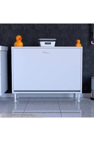 Modilayn Söke 100x75x32,5 Cm Lik Ekstra Büyük 3 Çamaşır Sepet Hazneli Dolap Banyonuzun Yeni Gözdesi Beyaz
