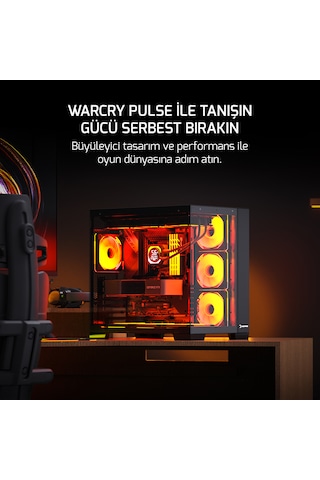 Gamepower Warcry Pulse 4x12 CM ARGB Fan Temperli Cam Atx Gaming Kasa