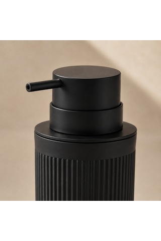 The Voguemaxima Noir 3 Parça Banyo Seti Siyah Sıvı Sabunluk Diş Fırçalık Ve Tepsi